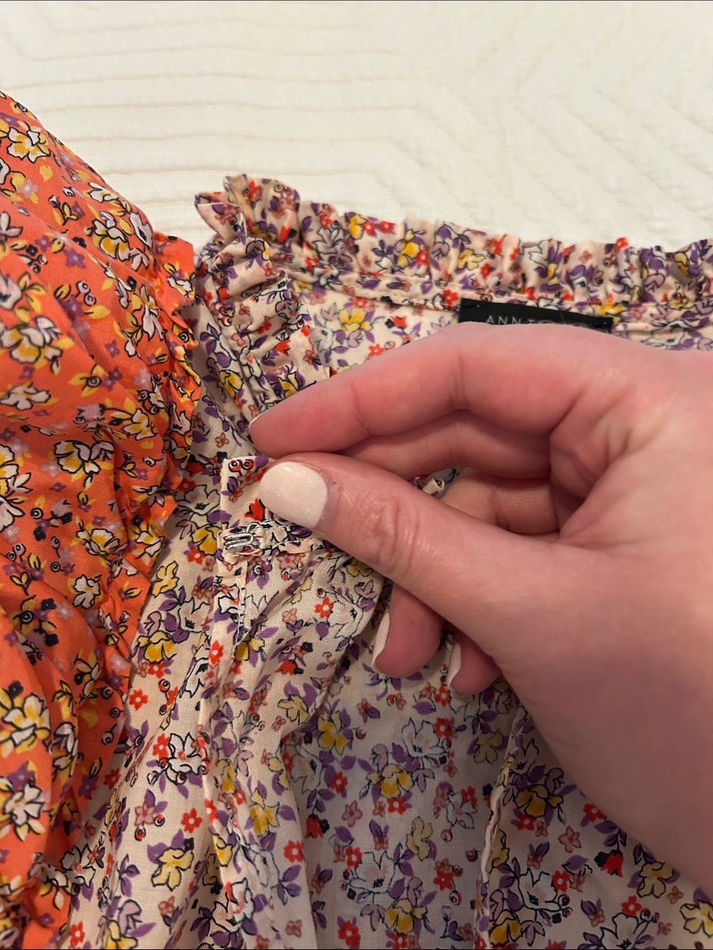 Ann Taylor Floral Ruffle Sleeve Blouse - Picture 5 of 5